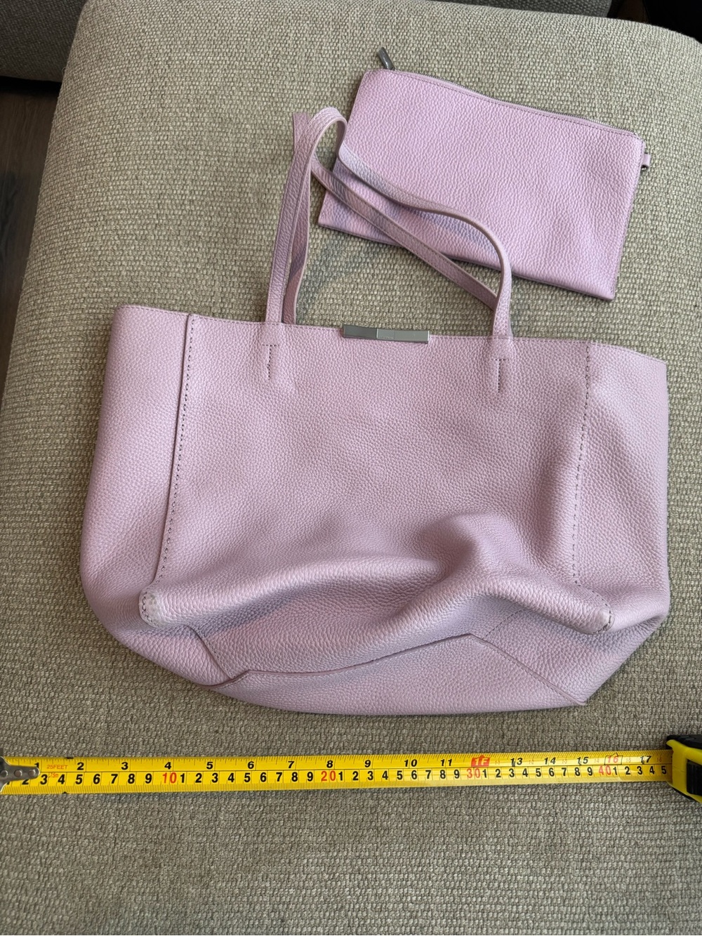 Ted Baker Blush Pink Pebbled Leather Tote with Matching Pouch